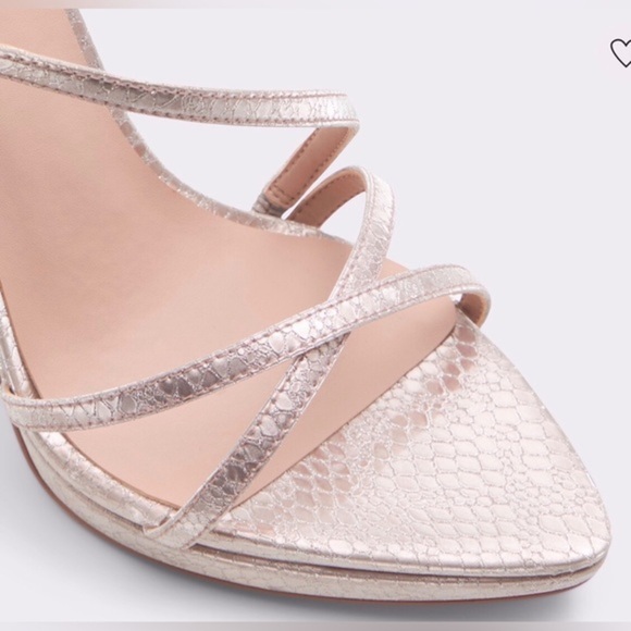 ALDO Resurge stiletto heels in metallic blush snakeprint size 10 brand new - Picture 3 of 5